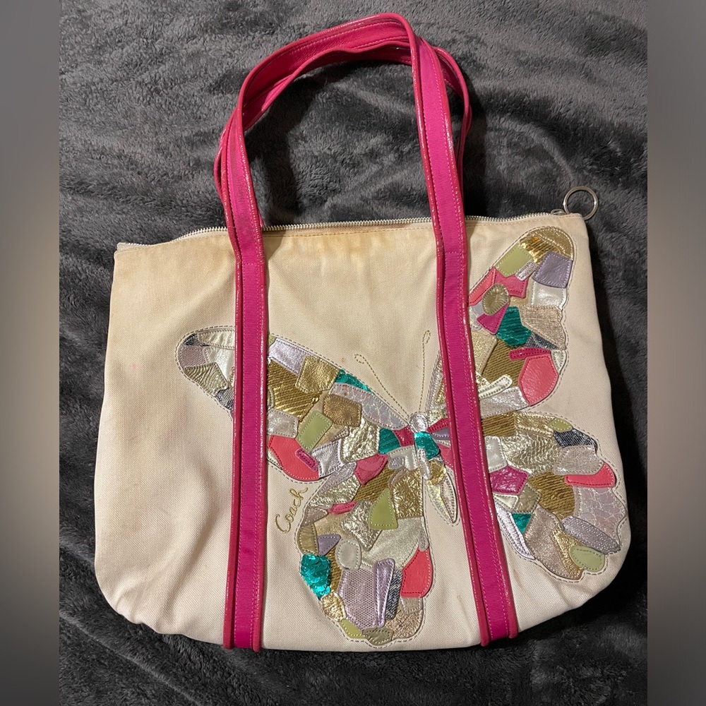 Coach Limited Edition Poppy Butterfly Bag